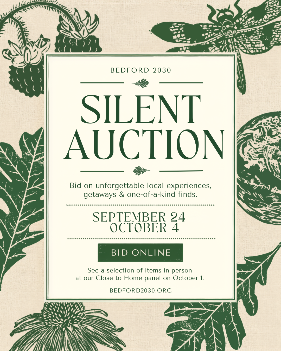 Bedford 2030 Fall Silent Auction for Community Climate Action